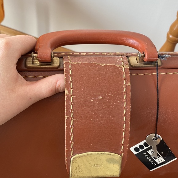 Vintage 1920s Leather Brief Case NWT Brown - Picture 8 of 10